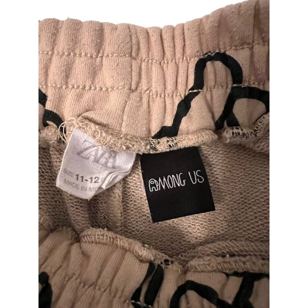 Zara Kids Among Us Boys Hoodie & Sweatpants Set Beige Crew Mate Graphics S 11-12 - Picture 8 of 11
